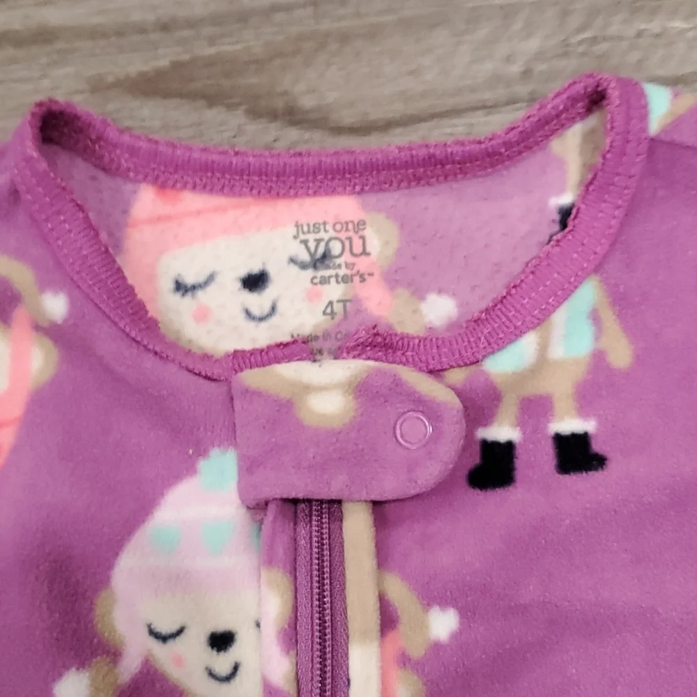 Carter Zip Up Full Body Pajamas Size 4T